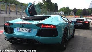 Lamborghini Aventador vs Ferrari 599 GTO Sound [upl. by Daveta315]