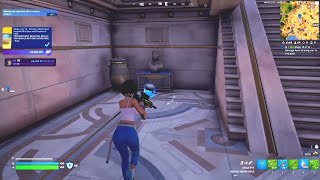 Collect a Warforged Assault Rifle then Visit Pantheon Path Fortnite [upl. by Kristopher]