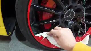 Liseret de jante sur mesure sur cette Mercedes A35 amg Kit aéro [upl. by Enelyak404]