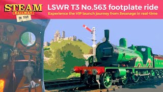 Realtime ride on Swanage Railway LSWR T3 steam loco 563 its first passenger train in 75 years [upl. by Zerdna799]