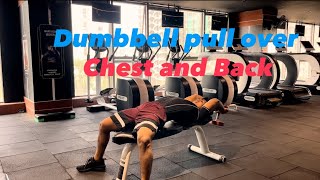 How to perform Dumbbell pullovers exercise💪👌 chest and Back muscles workouts  workout muscle [upl. by Ikoek]