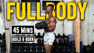 45 Minute Full body Dumbbell Workout No Bench  Build Muscle amp Burn Fat 19 [upl. by Linell133]