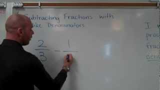 Subtracting Fractions with Unlike Denominators [upl. by Eiclek479]