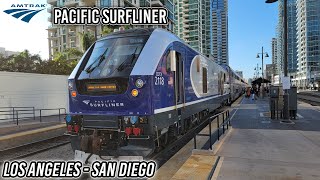 Riding Amtraks Pacific Surfliner  Coach Class  Los AngelesSan Diego [upl. by Annaoj]