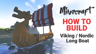 Minecraft How to build a Viking Boat Tutorial [upl. by Enilrac288]