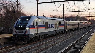 HD Evening MARC and High Speed Amtrak Action Along the NEC  Baltimore Odenton amp Bowie State [upl. by Eila562]