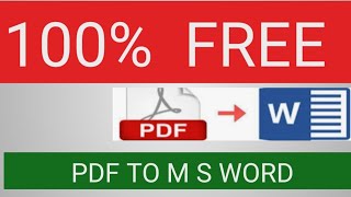 PDF TO WORD CONVERT  HOW TO CONVERT PDF TO M S WORD  FREE PDF TO TEXT [upl. by Odille]