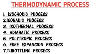 THERMODYNAMIC PROCESS THERMAL  MECHANICAL  SABKA CHANNEL [upl. by Smiga]