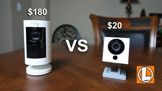 Ring Stick Up Cam Wired 2018 vs Wyze Cam 2  Comparing Features Video and Audio Quality [upl. by Selwin192]