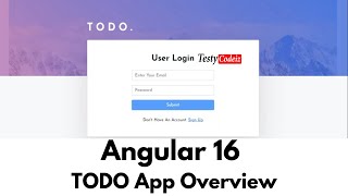 Angular 16 todo project Overview  Auth guard  Interface  Services  Components  Testycodeiz [upl. by Alled]