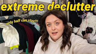 HUGE WARDROBE DECLUTTER 😱🧺✨ extreme closet clear out for spring 2024 [upl. by Chico]