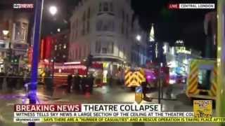 Apollo Theatre London COLLAPSE during Performance TRAGEDY theater LONDON UK 12192013 [upl. by Yenahpets570]