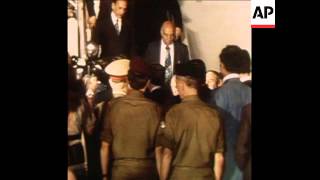 SYND 19 11 77 EGYPTS PRESIDENT SADAT ARRIVES AND IS GREETED [upl. by Claman683]