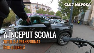 Prin trafic pe două roți  ep 12  Cluj Napoca  A început școala  Trafic  junglă [upl. by Gaudette]