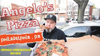 PizzaCheesesteak review ANGELO’S PIZZA Philadelphia PA [upl. by Edwina850]