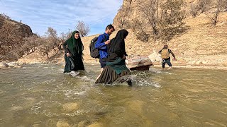 Crossing the River to Reach the Nomadic Camp new place   Nomadic Lifestyle of Iran 2022 [upl. by Hartmunn]