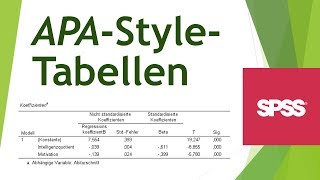 APAStyleTabellen in SPSS Mit nur wenigen Klicks [upl. by Guildroy]