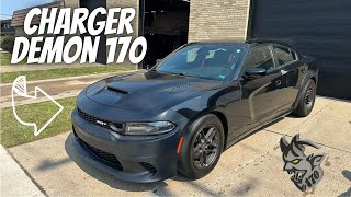 INSTALLING NEW SRT BUMPERS AND HOOD ON MY CHARGER DEMON 170 [upl. by Ahsino]