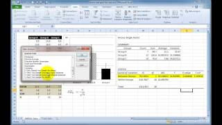 Performing a Oneway ANOVA in Excel with posthoc ttests [upl. by Danyluk]