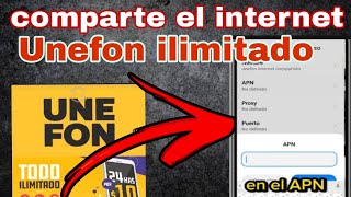 cómo compartír el internet de UNEFON ILIMITADO INTERNETUNEFONILIMITADO UNEFON [upl. by Arlana281]