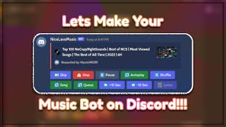 Make Music Bot on Discord w Buttons  Free LavaLink Server [upl. by Adnol]