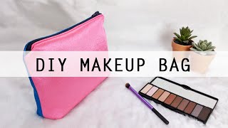 DIY Makeup Bag with Waterproof Lining  Easy Sewing [upl. by Ranna]