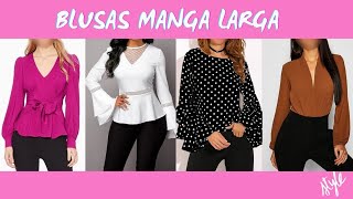 BLUSAS MANGA LARGA TENDENCIA 2021😍LONG SLEEVE BLOUSES TREND 2021 [upl. by Roach]