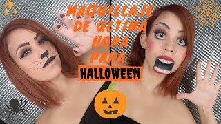 Maquillajes Sencillos De Ultima Hora Para Halloween 2017 Muñeca  Gata [upl. by Uriia]