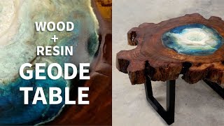 Resin Geode Table like a River Table butnot [upl. by Assanav]