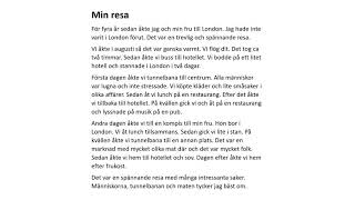 Min resa  exempeltext om en resa [upl. by Aliemaj607]