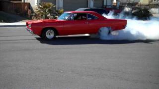 1969 roadrunner 440 drag burnout [upl. by Brenk]