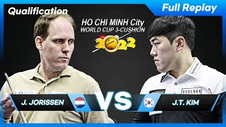 Qualification  Jeffrey JORISSEN vs Jun Tae KIM Ho Chi Minh World Cup 3Cushion 2022 [upl. by Bernhard]