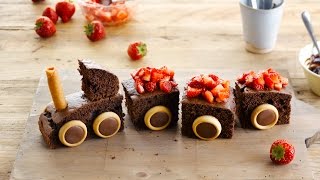 Alpro recipe – Yummy Chocolate Train Cake [upl. by Anisor966]