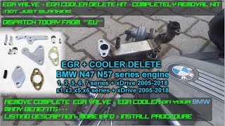 BMW N47 N57 EGR VALVE  EGR COOLER DELETE KIT  COMPLETE [upl. by Aieki]