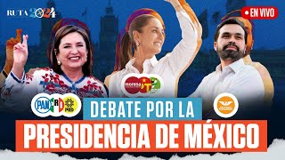 Primer debate presidencial entre Álvarez Máynez Gálvez y Sheinbaum  Ruta 2024 en Heraldo TV [upl. by Hourihan305]