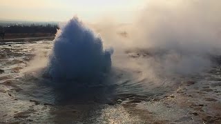 Geyser Strokkur Iceland Time Lapse and SlowMotion [upl. by Paulina]