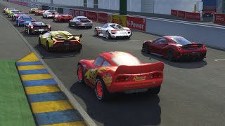 Lightning McQueen Crazy vs Sports Cars at La Sarthe No Chicane [upl. by Casta708]