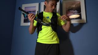 Hiking pole attachment guide for Salomon Vests Adv Skin amp Sense Pro [upl. by Naawaj11]