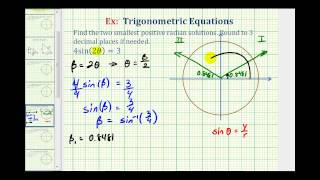 Ex 1 Solve a Trig Equation with Rounded Radian Solutions  Angle Substitution [upl. by Ruford133]