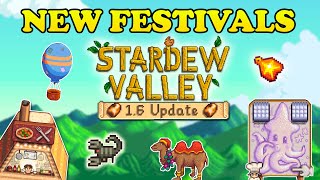 ALL The NEW Festivals in The Stardew Valley 16 Update [upl. by Rudiger]