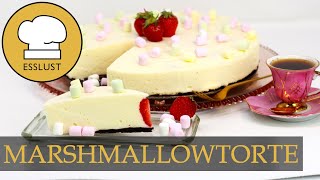 PHILADELPHIA MARSHMALLOW TORTE  mit Erdbeeren aber ohne Backen [upl. by Anissa78]