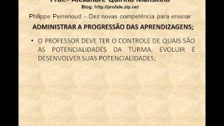 CONHECIMENTOS PEDAGÓGICOS  RESUMO DEZ NOVAS COMPETÊNCIAS PARA ENSINAR Philippe Perrenoud 23 [upl. by Ynelram]