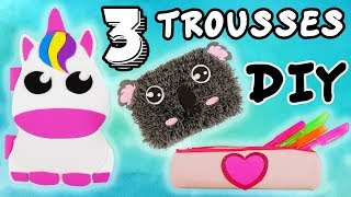 3 IDEES DIY TROUSSES FACILES  LICORNE KAWAII KOALA ET CLASSIQUE [upl. by Knowles]