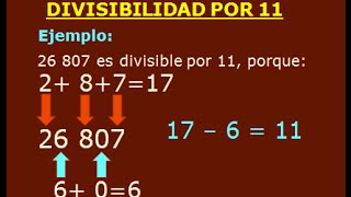 CRITERIOS DE DIVISIBILIDAD POR 2 3 4 5 6 7 8 9 10 11 100 1000 [upl. by Hanforrd]