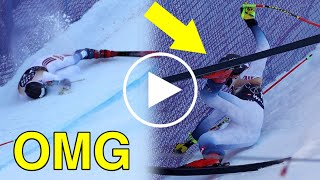 Aleksander Aamodt Kilde Ski Crash Wengen Video  Aleksander Aamodt Crash Video  Aleksander Aamodt [upl. by Gae]