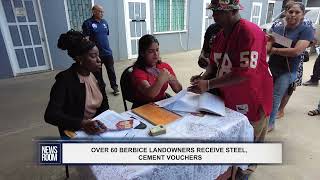 OVER 60 BERBICE LANDOWNERS RECEIVE STEEL CEMENT VOUCHERS [upl. by Sander]