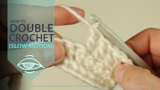 how to double crochet dc SLOW MOTION [upl. by Ydnat400]