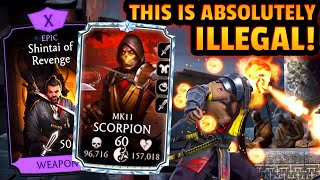 MK Mobile MAXED Shintai of Revenge  MK11 Scorpion is ILLEGAL This is too op [upl. by Ljoka912]