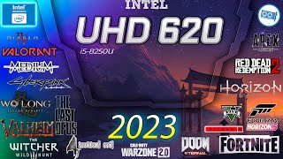 Intel UHD 620  i7 8250u in 15 games  20232024 [upl. by Trebmer]