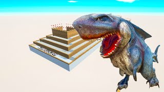 Escape From Megalodon Rex  Last Survivor  Uphill Course  Animal Revolt Battle Simulator [upl. by Aniweta955]